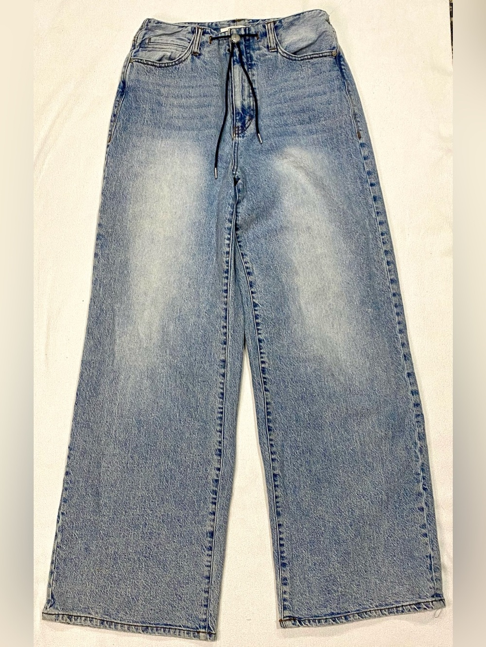 Habitual Wide-Leg Jade Drawstring Jeans in Light Blue Wash Like New Sz. 2
